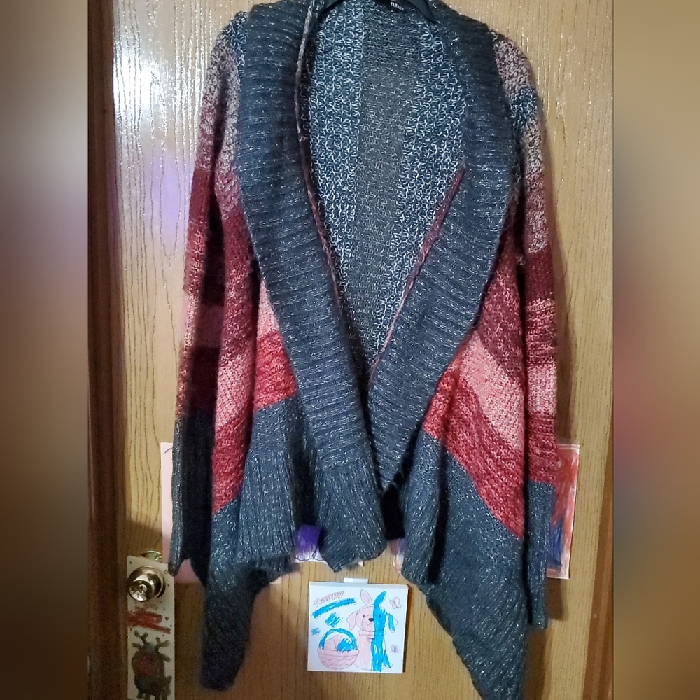 Women's Multicolor Knit Cardigan. Size XL.